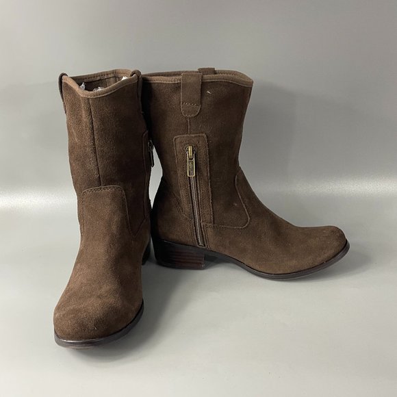 UGG Other - Ugg Women's Brown Suede Boots Zip Size 4